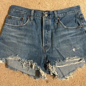 Levi’s 501 high rise denim shorts